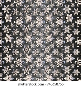 snowflake seamless pattern  on a transparent background. Vector illustration. 