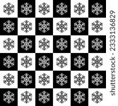 Snowflake seamless pattern. Repeating snowflakes background. Repeated geometric texture. Check geometry for winter design prints. Cute ice crystal. Repeat abstract snow lattice. Vector illustration