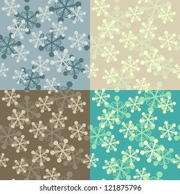 snowflake seamless pattern set