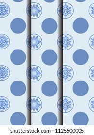 Snowflake Seamless Pattern Set, Christmas 