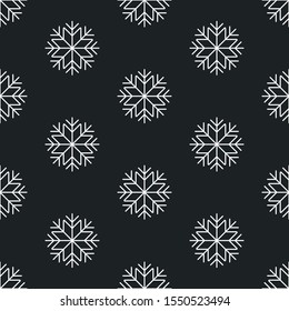 Snowflake seamless pattern. Snow flake background for Christmas holidays, winter design. Vector illustration.