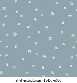 Snowflake seamless pattern. Snow on white background. Abstract wallpaper, wrapping decoration. Symbol winter, Merry Christmas holiday, Happy New Year celebration Vector illustration
