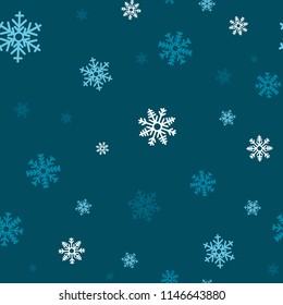 Snowflake seamless pattern. Snow on white background. Abstract wallpaper, wrapping decoration. Symbol winter, Merry Christmas holiday, Happy New Year celebration Vector illustration