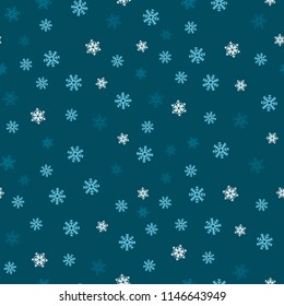 Snowflake seamless pattern. Snow on white background. Abstract wallpaper, wrapping decoration. Symbol winter, Merry Christmas holiday, Happy New Year celebration Vector illustration