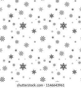 Snowflake seamless pattern. Snow on white background. Abstract wallpaper, wrapping decoration. Symbol winter, Merry Christmas holiday, Happy New Year celebration Vector illustration