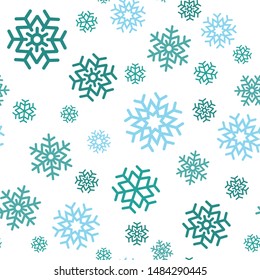 Snowflake seamless pattern. Snow on white background. Abstract wallpaper, wrapping decoration. Symbol winter, Merry Christmas holiday, Happy New Year celebration Vector illustration