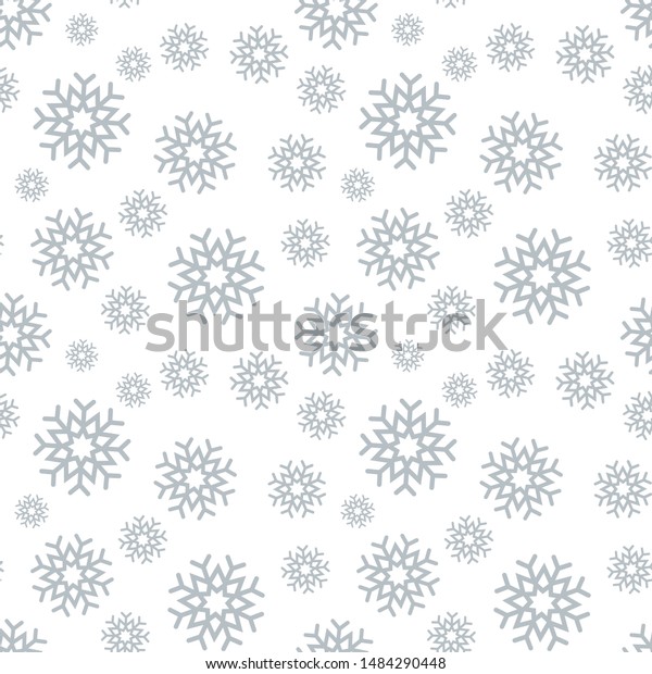 雪片のシームレスな模様 白い背景に雪 抽象的な壁紙 折り返し飾り シンボルの冬 メリークリスマスホリデー 新年祝いのベクターイラスト のベクター画像素材 ロイヤリティフリー