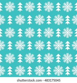 Snowflake seamless pattern. Snowflakes background. Christmas pattern. Vector illustration    