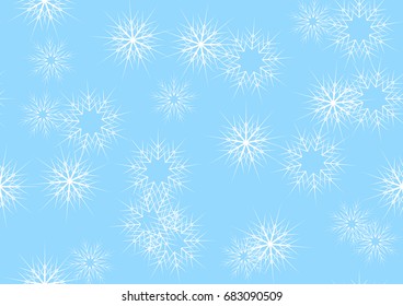 Snowflake seamless  pattern. Snowflakes on a blue background. Seamless pattern for Christmas and New Year cards or packaging.