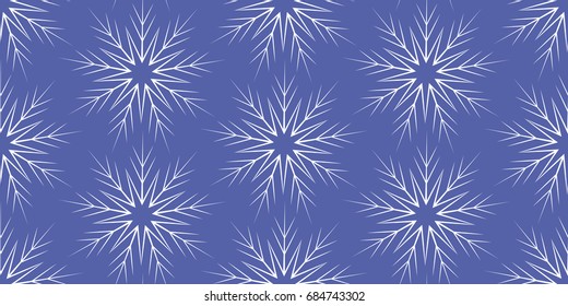 Snowflake seamless pattern. Snowflakes on a blue background. Seamless pattern for Christmas and New Year cards or packaging.
