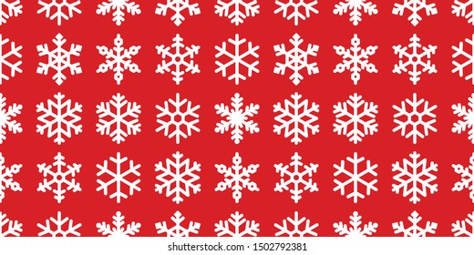 Snowflake Seamless Pattern Vector Christmas Snow Xmas Santa Claus Scarf Isolated Wallpaper Tile Background Illustration Gift Wrapping Paper Red Design