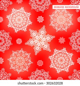 Snowflake Seamless Pattern Vector Illustration for a Winter Background with Snowflakes