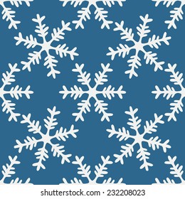 Snowflake seamless pattern. Vector snowflakes background.