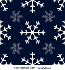 Snowflake seamless pattern. Vector snowflakes background.