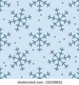 Snowflake seamless pattern. Vector snowflakes background.