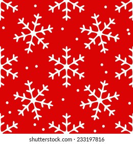 Snowflake seamless pattern. Vector snowflakes background.