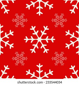 Snowflake seamless pattern. Vector snowflakes background.