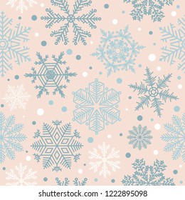 Snowflake seamless pattern. Vintage winter background. Christmas collection. Vector illustration