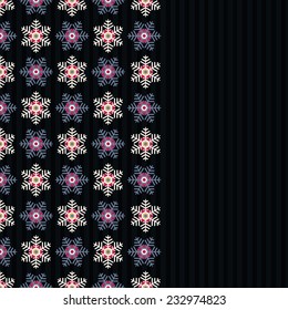Snowflake seamless pattern. Winter card in vector.