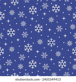 Patrón sin fisuras de copo de nieve. Elementos decorativos de diseño invernal. Vector