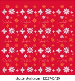 Snowflake season pattern gift paper red and gold