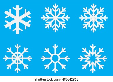 snowflake set for Christmas design.