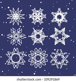 Snowflake Set. Christmas and new year concept