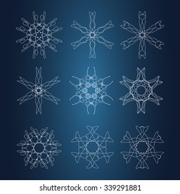 Snowflake Set. Christmas and new year concept