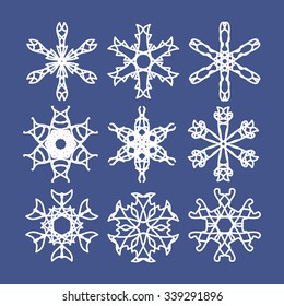 Snowflake Set. Christmas and new year concept