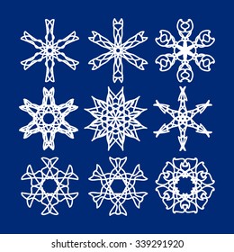 Snowflake Set. Christmas and new year concept
