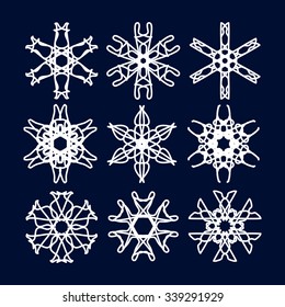 Snowflake Set. Christmas and new year concept