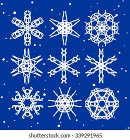 Snowflake Set. Christmas and new year concept