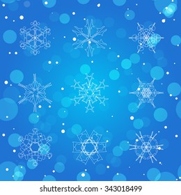 Snowflake Set. Christmas and new year concept