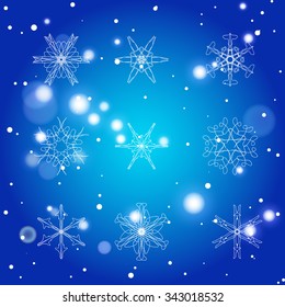 Snowflake Set. Christmas and new year concept