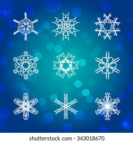Snowflake Set. Christmas and new year concept