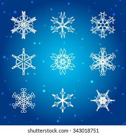 Snowflake Set. Christmas and new year concept