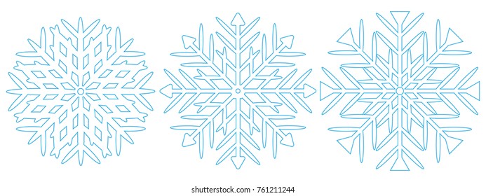 Snowflake set of Christmas on white background, Vector, Holidays