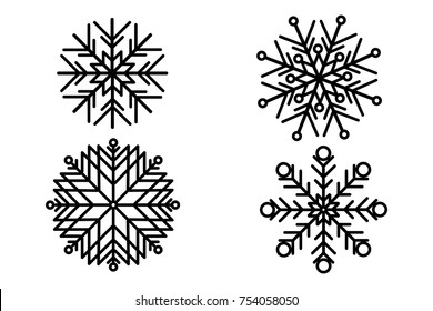 Snowflake of set for Christmas, Smybols