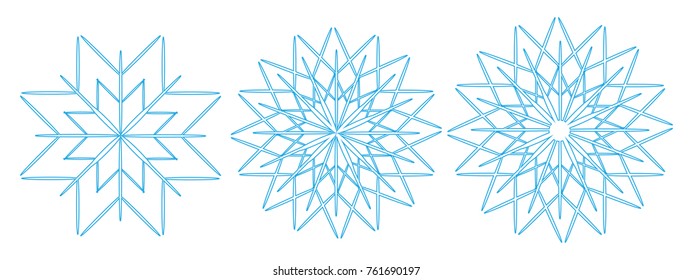 snowflake set of Christmas, vector