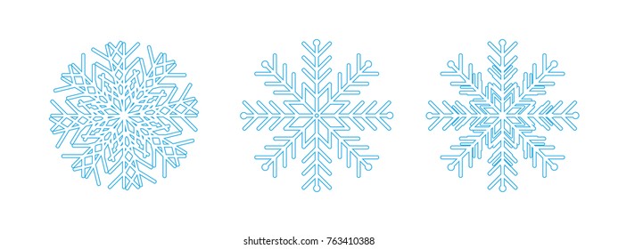 snowflake set Christmas, vector holidays