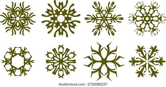 Snowflake Set – Decorative Winter Craft. Paper Cut Snow – Handmade Winter Decoration