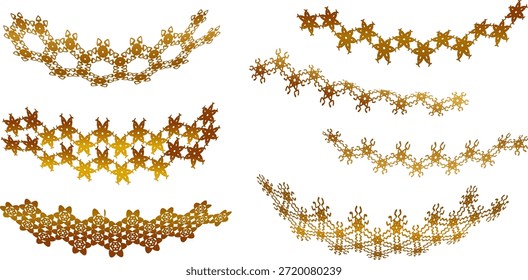 Snowflake Set – Decorative Winter Craft. Paper Cut Snow – Handmade Winter Decoration