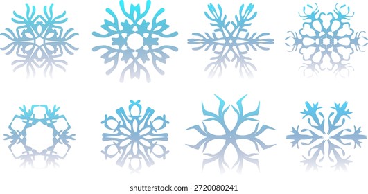 Snowflake Set – Decorative Winter Craft. Paper Cut Snow – Handmade Winter Decoration