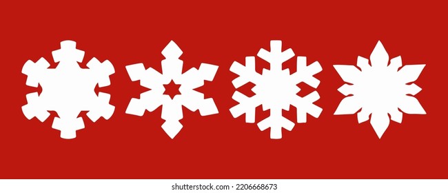 conjunto de copos de nieve. Conjunto de iconos de copo de nieve. Iconos en línea. Elementos vectoriales planos de invierno. vector de copo de nieve