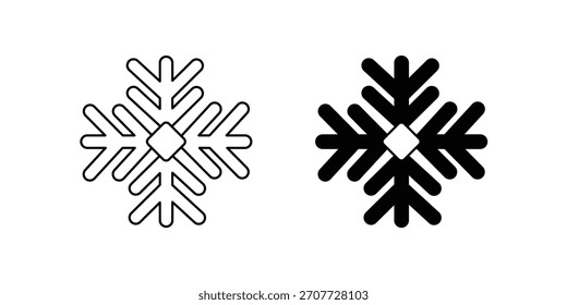 Snowflake set icon with white background vector stock illustration