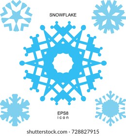 Snowflake Set Isolated on White Background for Winter Design and Decoration