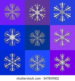 snowflake set isolated. Vector illustration.