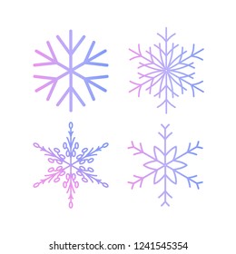 Snowflake set made in modern style, Christmas, New Year, winter symbol. Vector illustration.