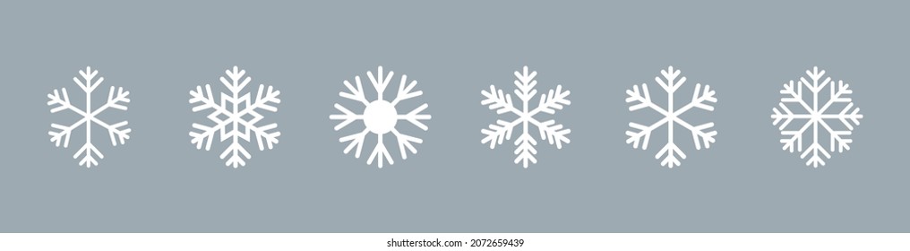 Snowflake set on isolated background