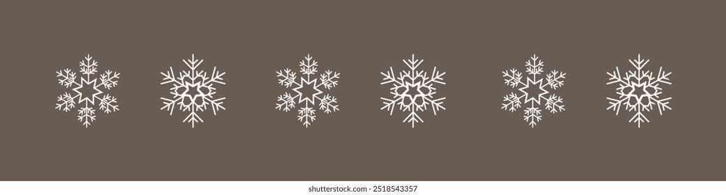 Schneeflocke auf isoliertem Hintergrund. Schneeflocken-Kollektion. Weihnachtssymbol. Vektorgrafik
